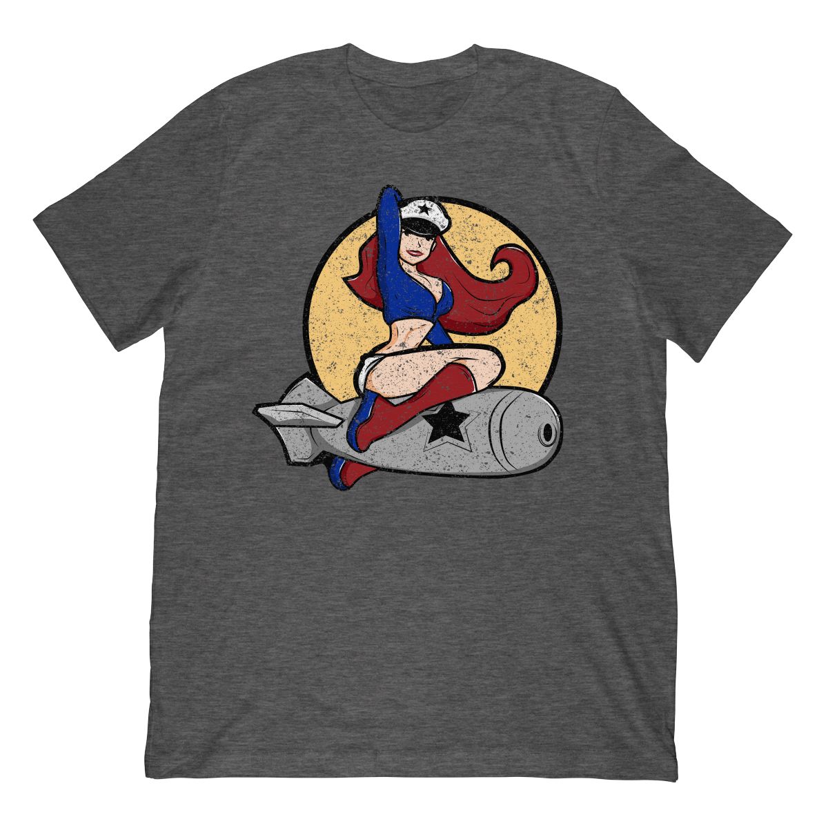 World War II Bomber Pinup Girl Patch T-Shirt