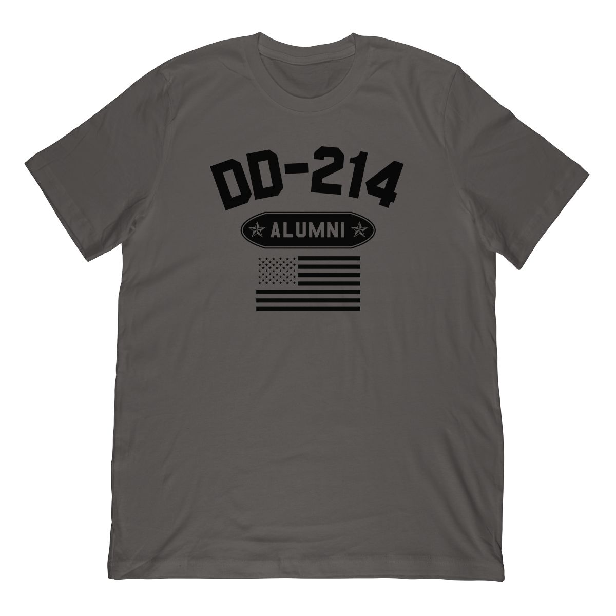 DD-214 Alumni American Flag In Black (Stamp Look) T-Shirt